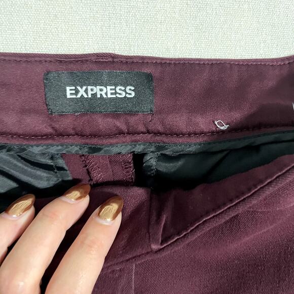 Express Women's Burgundy Columnist Ankle Pants Trousers - Size 2 - Picture 4 of 9